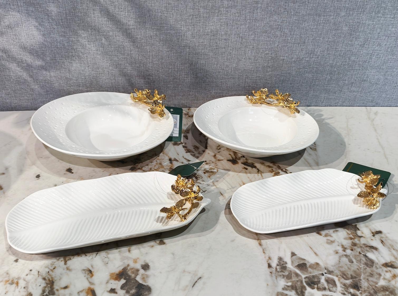 Rundecor New Arrivals | Elegant White Ceramic Fruit Plates