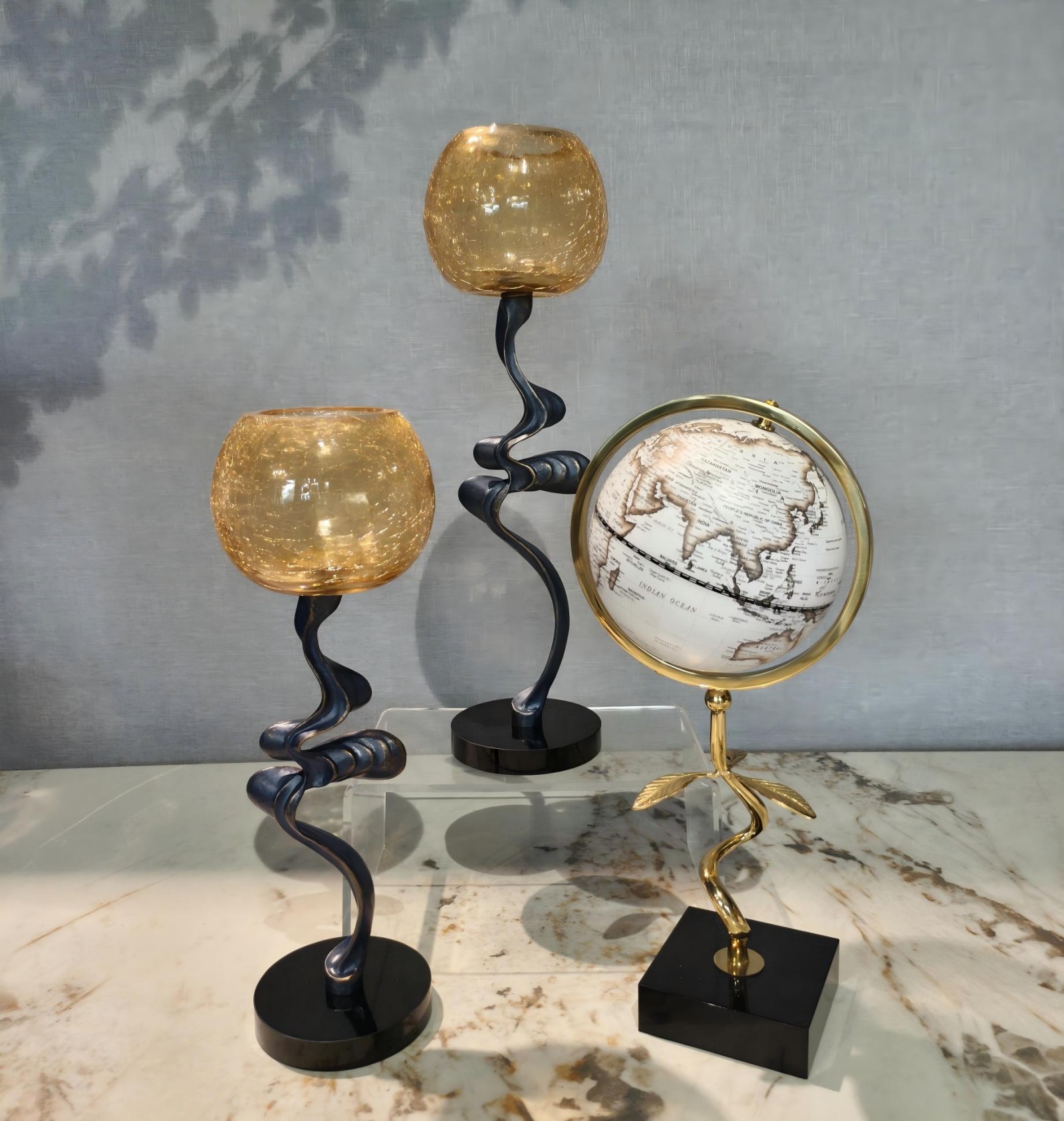 Rundecor New Arrivals: Geometric Alloy Art Sculptures & Artistic Globe Decor