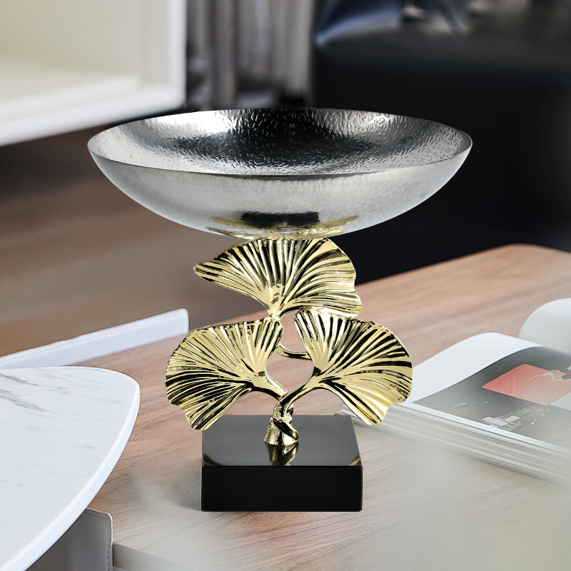 Ginkgo biloba stainless steel fruit bowl