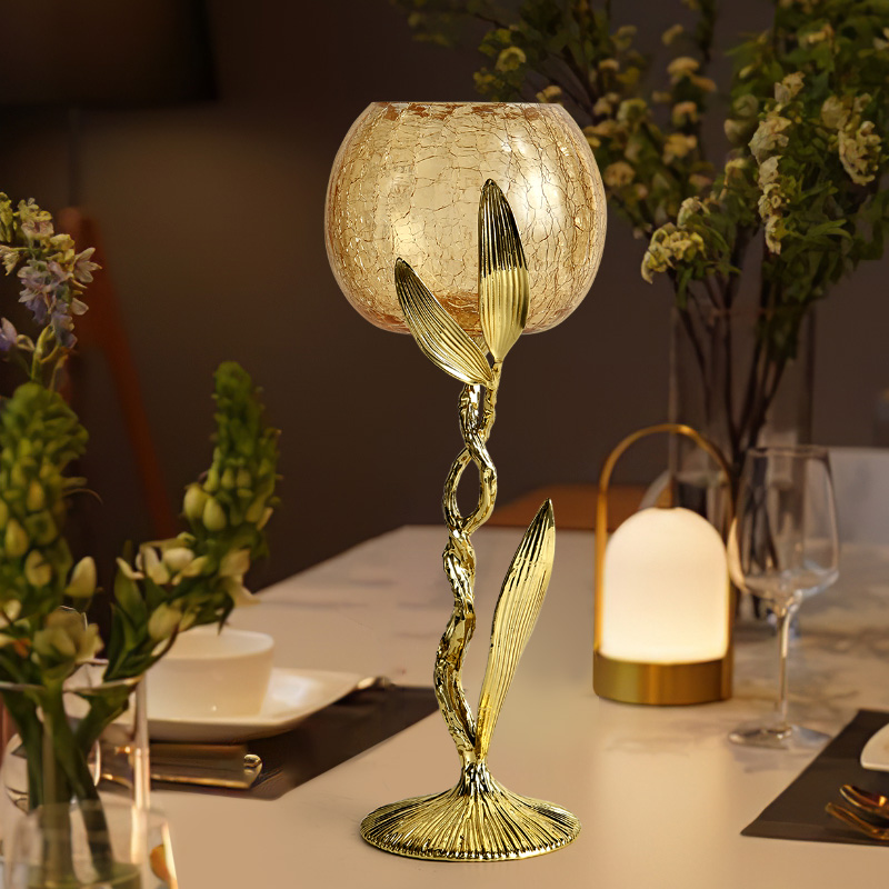 Golden goblet candlestick
