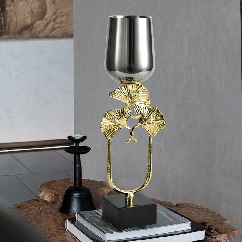 Metal wine glass candlestick