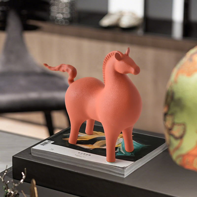 Red ceramic horse